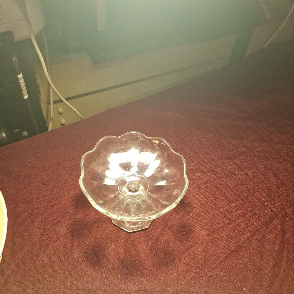 Heisey Colonial Clear Panel  Round Compote 5" Height VGC